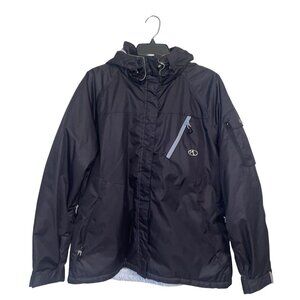 MARKER gortex Black Zip Up Ski Jacket Hood women Size 14